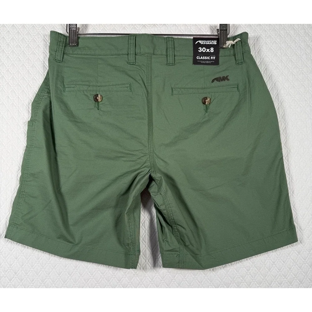 Mountain Khakis Mens Poplin Shorts Classic Fit Green Size 30x8 Gorpcore Golf - Picture 2 of 7